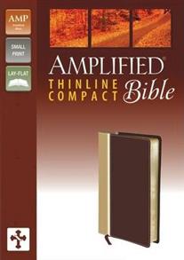 Amplified Bible Thinline Compact Duotone Camel Burgundy - 
