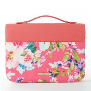 Bible Cover Choose Joy Pink Floral Large - 
