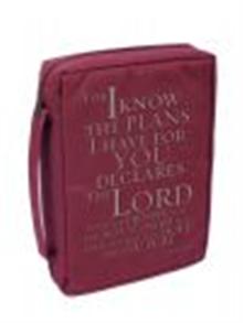 Bible Cover Screened Polyester Burgundy (Large) - 