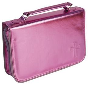 Bible Cover Metallic Purple With Cross - 
