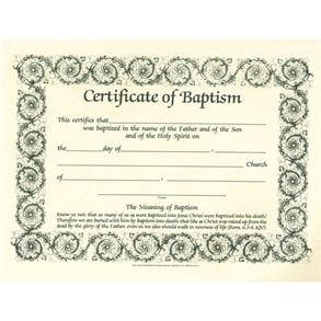Certificate Of Baptism - 