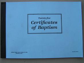 25 Certificates of Baptism - 