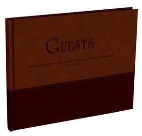 Guest Book - Large: LuxLeather - Dark Brown/Brown - 
