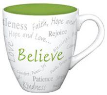 Mug Ceramic 450ml - Green: Believe - 