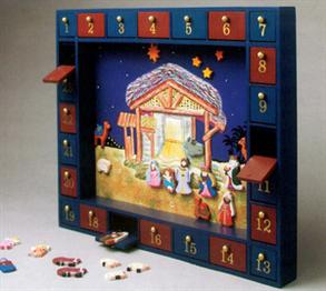 Advent Calendar: Wood Interactive Blue And Brown - 