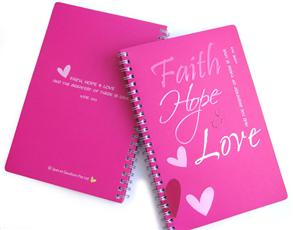 A5 Notebook - Faith, Hope & Love (Pink) - 