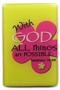 Fridge Magnet - With God (YLW) - 